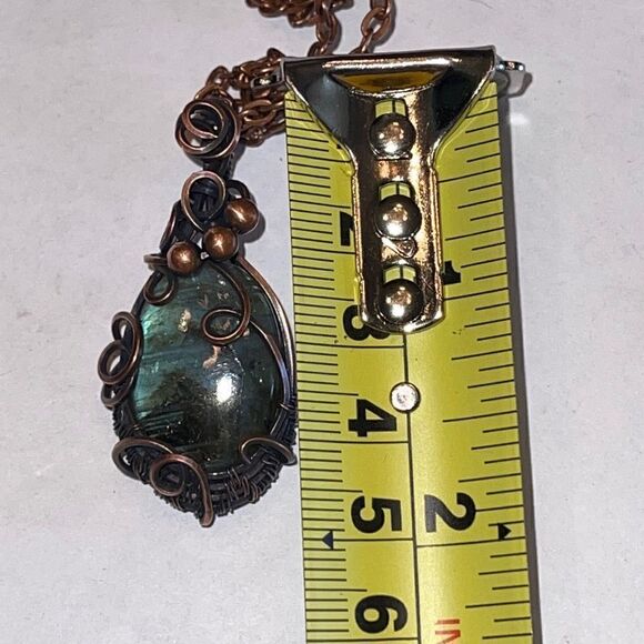 NWT DebbyTammy 18”necklace handmade Labradorite oval stone - Picture 11 of 12